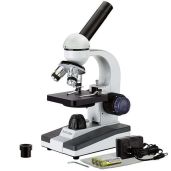 AmScope M150 Series Portable LED Monocular Microscope - 40X-1000X Magnification Kit with Dust Cover & Eyepieces