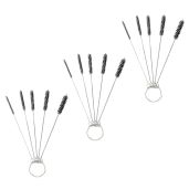 Antrader 15Pcs 4 Inch Nylon Tube Brushes Set for Cleaning Straws Carburetors and Small Wire Brushes Black Cleaning Tools