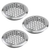 Antrader 2 Inch Stainless Steel Air Vent Louver Pack of 3 for Kitchen Bathroom Cabinet Soffit Vent