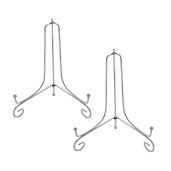 "Artliving 2 Pack 8" Silver Iron Plate Stand - Versatile Easel for Photos, Cookbooks, Plates & Tablets"
