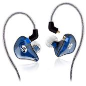 BASN High-Definition In-Ear Monitor Headphones for Musicians - Dual Dynamic Drivers & Noise-Isolating (Blue)