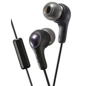 JVC Gumy HAFX7MB Black In-Ear Earbuds with Stay-Fit Tips & Mic - Wired 3.3ft Cable, Small to Large Ear Tips Included