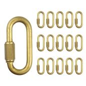 BNYZWOT Brass Quick Links D Shape Locking Chain Repair Links M4 5/32 Inch Pack of 15 for Durable and Reliable Use