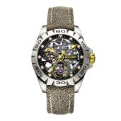 BODERRY Skeleton Mens Titanium Automatic Watch 72H Power-Reserve Waterproof Luminous Sapphire Crystal Leather Strap