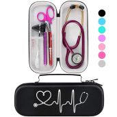Buy BOVKE Stethoscope Case for 3M Littmann & MDF - Extra Room for Scissors & Penlights, Lightweight & Durable, Black