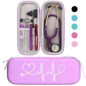Buy BOVKE Travel Case for 3M Littmann & MDF Stethoscopes - Extra Room for Scissors & LED Penlight, Purple