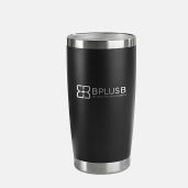 BPLUSB Insulated Black Travel Tumbler 20 oz Coffee Water Mug with Lid and Straw for On the Go