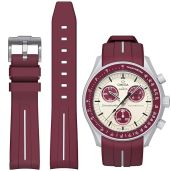 Curved No Gap Rubber Strap for Moonswatch & Omega Speedmaster - 20mm Replacement Band for Men & Women