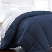 Beckham Hotel Collection King/Cal King Comforter - 1600 Series Down Alternative Bedding in Navy Blue