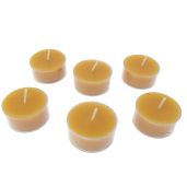 Beeswax Candle Works 6 Hour Tea Lights Pack of 12 Clear Cups Made with 100 Percent USA Beeswax