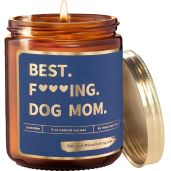 Best Dog Mom Funny Lavender Vanilla Candle Unique Gift for Dog Lovers Birthday or Mothers Day Perfect for Dog Moms