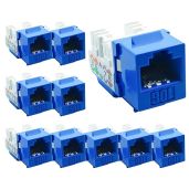 Beszin Cat6A 10G RJ45 Keystone Jack Blue 10 Pack High Performance Networking Solution