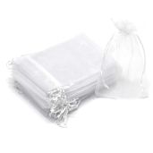 Bezall 100Pcs 4x6 Organza Bags - White Wedding Favor & Gift Pouches with Drawstring for Jewelry, Candy & Christmas