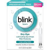 Blink Tears Lubricating Eye Drops for Mild-Moderate Dry Eye - 4 Pack (25 Count) - Fast Relief & Hydration
