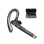 Bluetooth Earpiece V5.1: Waterproof Wireless Headset for Business & Driving - Compatible with Android/iPhone