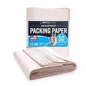 Bryco Goods Newsprint Packing Paper Sheets 50 Count 1.5lb 27x17 for Moving Wrapping Protecting Fragile Items Made in the USA