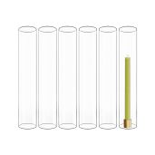 Shop CYS EXCEL 6 PCS Glass Hurricane Candleholder Tube Shades - Open Flame Candle Covers in Multiple Sizes