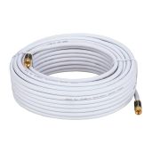 Cables Direct Online 100ft White Quad Shield RG6 Coaxial Cable for Satellite Dish Cable TV Antenna Digital HD 3GHz Coax Cord