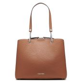 Calvin Klein Garnet Triple Compartment Tote in Caramel - Stylish & Spacious One Size Handbag