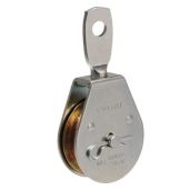 "Campbell 2.5" Zinc Plated Steel Swivel Eye Pulley - Durable Single Sheave for Easy Lifting"