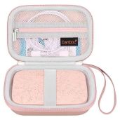Canboc Carrying Case for HP Sprocket Portable 2x3 Instant Photo Printer, KODAK Step Wireless Mobile Photo Printer, Lifeprint 2x3 Photo Printer, Zipper Mesh Bag fits Photo Paper Cable, Rose Gold
