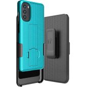 Buy Moto G 5G (2022) Case with Clip & Kickstand - Slim Hard Shell Cover & Belt Holster Combo in Teal Aqua Mint