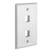Cmple 2 Port Keystone Wall Plate - Standard Ethernet Wall Plate with Keystone Jack Insert - White, 1 Gang Design