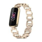 Adjustable Gold Stainless Steel Parker Link Bracelet for Fitbit Luxe - Classy Replacement Band for Women