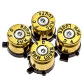 Custom Bullet Buttons for PS4/PS5 Controllers - Real 9MM Casings & Tools Included
