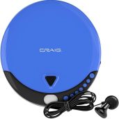 Craig CD2808-BL Portable CD Player with Headphones | Programmable, Random & Repeat Playback | Blue & Black Design