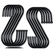 30 Pack Heavy Duty S Hooks - Black Metal S Shaped Hooks for Clothes, Plants, Jewelry & More | 3.5 Inch Durable Hanging Solution