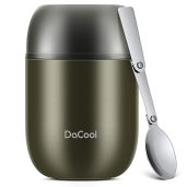 DaCool 16oz Insulated Food Jar - Leak Proof Bento Box for Hot Meals | BPA Free Lunch Container for Kids & Adults