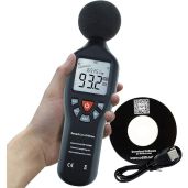 High Accuracy Decibel Meter with Data Logging & LCD Backlight - 30-130 dB SPL Range, PC Software Connectivity