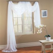 "Decotex Hotel Quality White Sheer Voile Window Scarf Valance 55" x 216" - Elegant Home Decor"