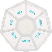 Deke Home Medicine Pill Organizer with Braille 7 Day Pill Box Clear Lids Weekly Daily Medication Management Compact Easy Viewing