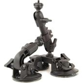 Delkin Devices Fat Gecko Triple Suction Camera Mount - Secure Black Mount for Action Cameras