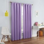 ECLIPSE Kendall Modern Blackout Thermal Rod Pocket Window Curtain Light Purple 42 X 84 for Bedroom or Living Room