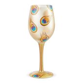 Enesco Lolita Golden Peacock Artisan Wine Glass - Colorful 1 Count Design for Elegant Entertaining
