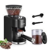 FOHERE Electric Burr Coffee Grinder with 35 Grind Settings for French Press Drip Coffee and Espresso Black Anti-static Design