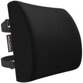 FORTEM Lumbar Support Cushion: Ultimate Back Support for Office, Car & Gaming Chairs - Memory Foam, Washable Cover & Adjustable Straps