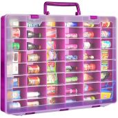 FULLCASE Case for 5 Surprise Mini Brands Toys Series 1 2 3 4 Collectible Storage Organizer Box Purple