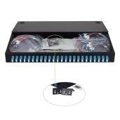 FYBOPTWU-24 Duplex Singlemode 48 Port LC Fiber Optic Rack Mount Enclosure Box with Splice Trays and Pigtail for 19 Inch Racks