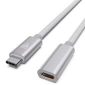 Faracent USB C Extension Cable 3.3Ft USB 3.2 Type C Male to Female for Docking Station MacBook Air Pro Dell XPS Surface Book Silver