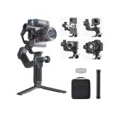 FeiyuTech SCORP Mini-2 Combo Portable Bag Carbon Fiber Pole Fill Light 3-Axis Camera Stabilizer Handheld Gimbal for Mirrorless Camera GoPro Smartphone Black