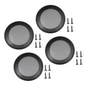 Fielect 4Pcs 5inch Speaker Grill Cover Mesh Decorative Woofer Guard Protector Black Cloth with Screws Audio Accessories
