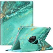 Fintie 360 Degree Rotating Case for iPad 9th 8th 7th Generation 10.2 Inch with Pencil Holder Auto Wake Sleep Aqua Wave