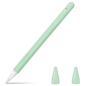 Fintie Silicone Sleeve for Apple Pencil Pro & Apple Pencil 2nd Generation, Light Pen Skin Case Cover Soft Protective Pencil Grip Holder with 2 Nib Covers Accessories, Green