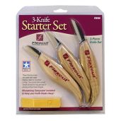Flexcut Starter 3 Knife Set KN500: High Carbon Steel Blades & Ergonomic Handles for Wood Carving Beginners