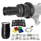Fotoconic Bowens Mount Optical Snoot: Enhance Studio Lighting with 85mm Lens & 9 Graphic Cards for Stunning Photography Effects