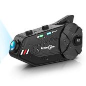 FreedConn R1 Plus Motorcycle Helmet Headset: 1000M Bluetooth Intercom for 6 Riders, Waterproof FM Radio & Camera